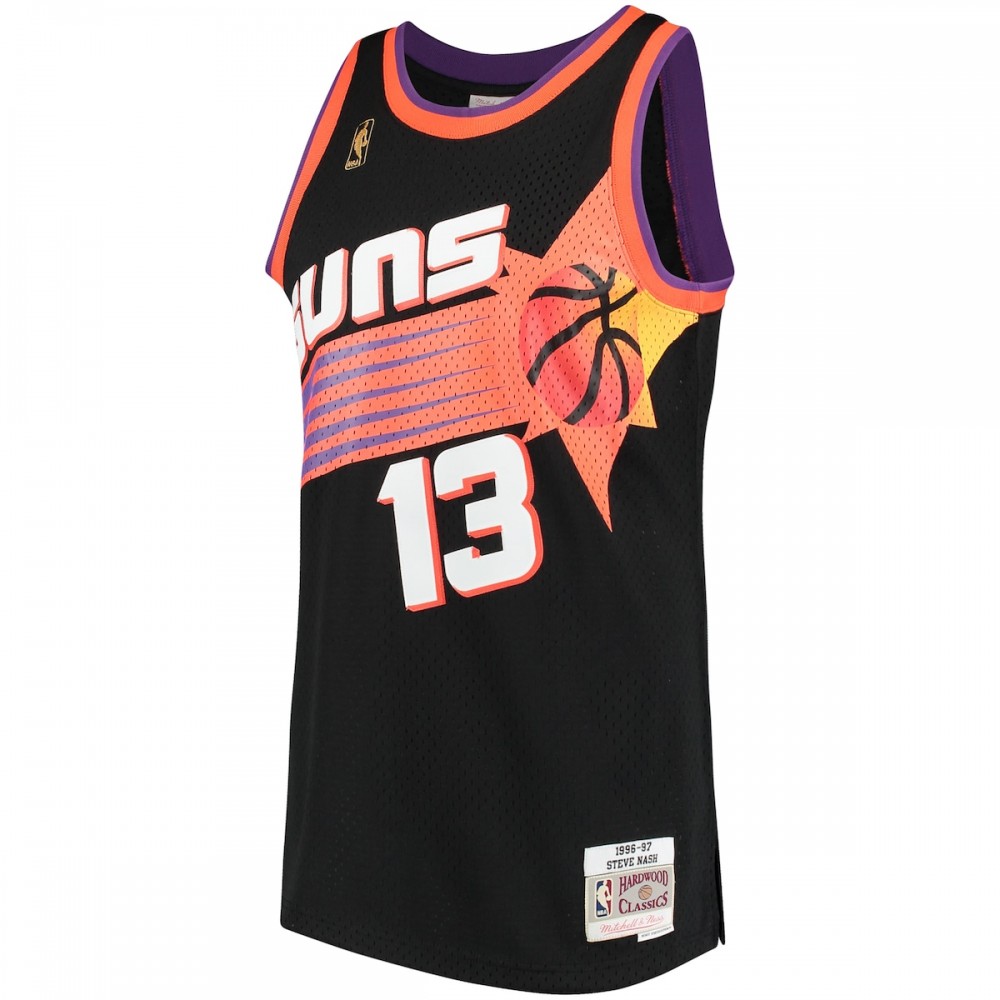 Steve Nash Phoenix Suns Throwback 1996-97 Hardwood Classics Swingman Jersey - Black - Image 2
