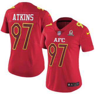 Nike Cincinnati Bengals #97 Geno Atkins Red Women’s Stitched NFL Limited AFC 2017 Pro Bowl Jersey