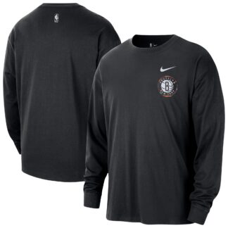 Brooklyn Nets Nike 2025/26 City Edition Remix Essential Logo Long Sleeve T-Shirt – Black