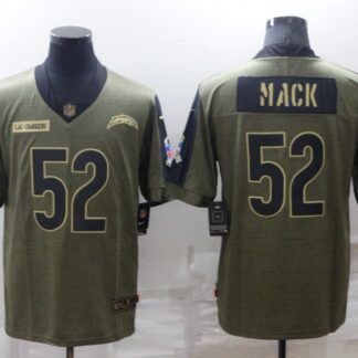 Men's Los Angeles Chargers #52 Khalil Mack Olive Salute To Service Limited Stitched Jersey