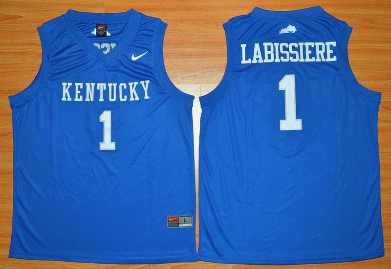 Kentucky Wildcats #1 Skal Labissiere Blue College Basketball Stitched Jersey