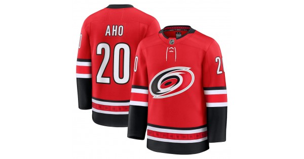 Men's Carolina Hurricanes Sebastian Aho Red Alternate Premium Jersey - Image 2