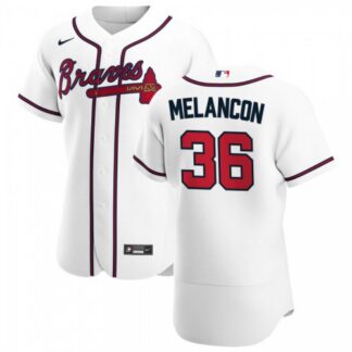 Atlanta Braves #36 Mark Melancon Men’s Nike White Home 2020 Authentic Player MLB Jersey