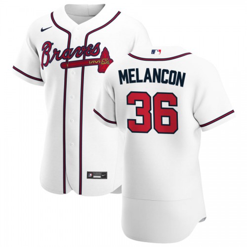 Atlanta Braves #36 Mark Melancon Men’s Nike White Home 2020 Authentic Player MLB Jersey