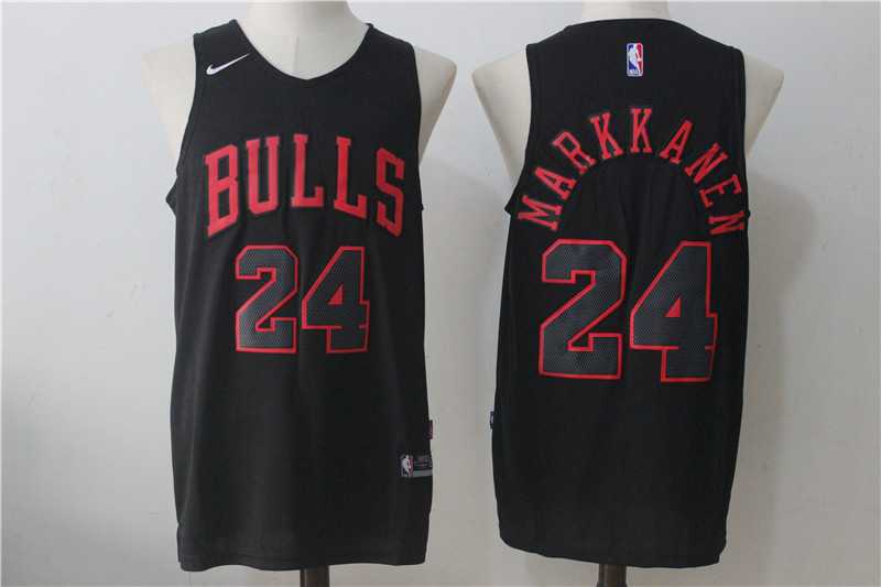 Nike Chicago Bulls #24 Lauri Markkanen Black Stitched Jersey