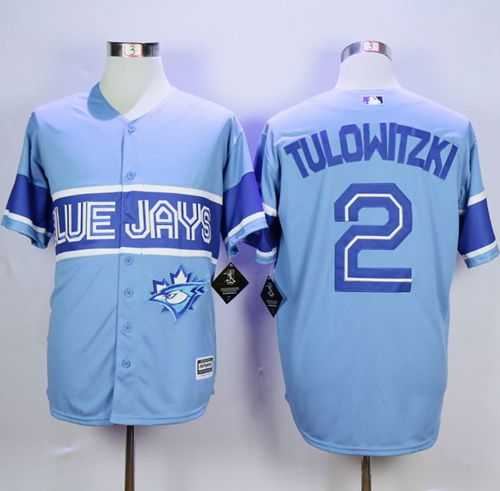 Majestic Toronto Blue Jays #2 Troy Tulowitzki Light Blue Exclusive New Cool Base Stitched MLB Jerseys