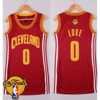 Women's Cleveland Cavaliers #0 Kevin Love Red The Finals Patch Dress Stitched NBA Jersey