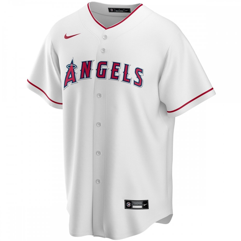 Los Angeles Angels Nike Home Replica Custom Jersey - White - Image 2