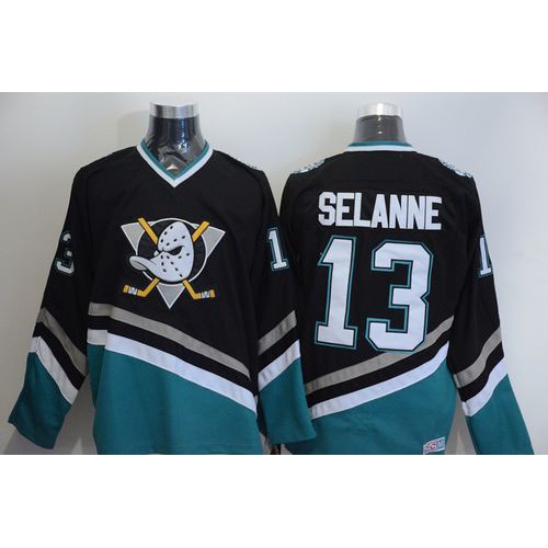 Anaheim Ducks #13 Teemu Selanne Black CCM Throwback Stitched NHL Jersey