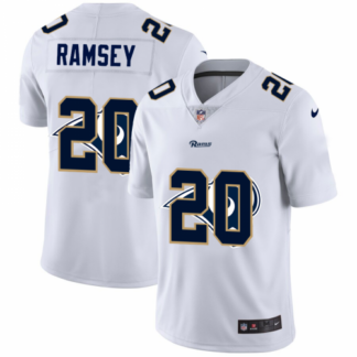 Los Angeles Rams #20 Jalen Ramsey White Men’s Nike Team Logo Dual Overlap Limited NFL Jersey