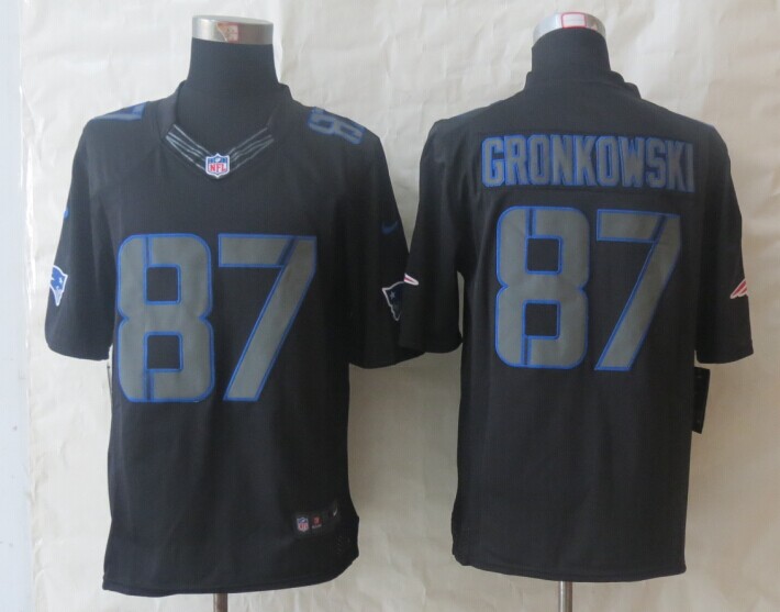Nike Limited New England Patriots #87 Gronkowski Impact Black Jerseys