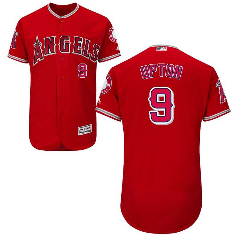 Los Angeles Angels of Anaheim #9 Justin Upton Red Flexbase Stitched MLB Jerseys