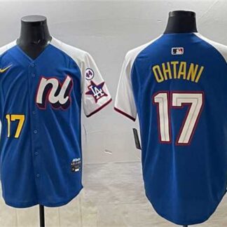 Men's National League #17 Shohei Ohtani Blue Alternate 2025 All-Star With Patch Edition Limited Stitched Jersey