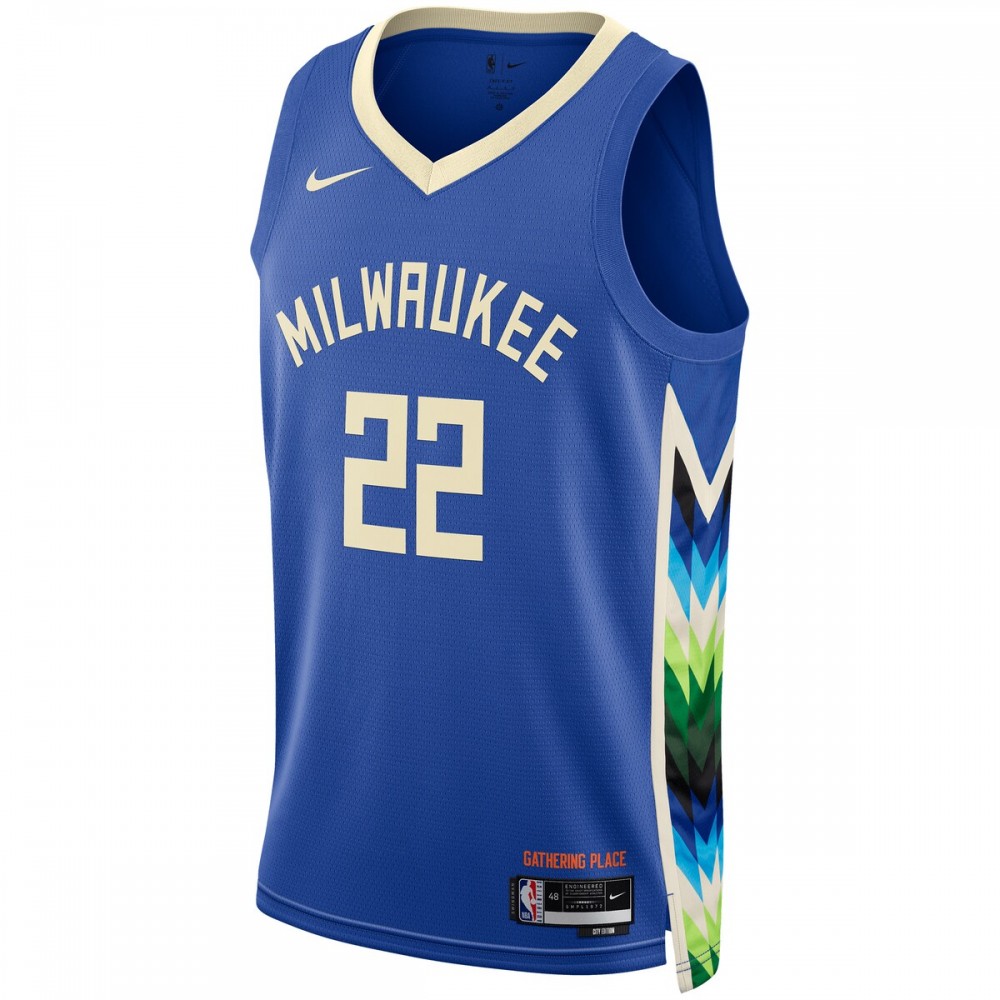 Khris Middleton Milwaukee Bucks Nike Unisex 2022/23 Swingman Jersey - City Edition - Royal - Image 2