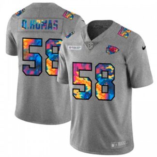 Kansas City Chiefs #58 Derrick Thomas Men’s Nike Multi-Color 2020 NFL Crucial Catch NFL Jersey Greyheather