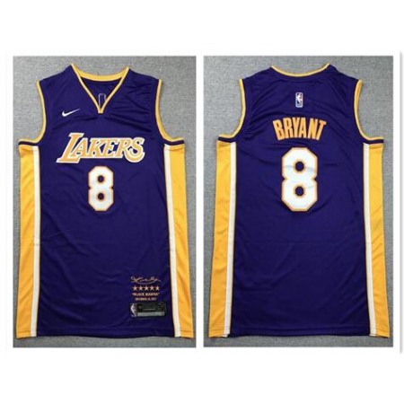 Men's Los Angeles Lakers #8 Kobe Bryant Purple Stitched NBA Jersey IBZQ