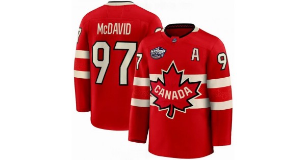 Canada Connor McDavid 2025 Red Hockey Team 4 Nations Face-Off Jersey - Image 2