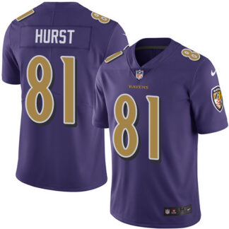 Nike Baltimore Ravens #81 Hayden Hurst Purple Men’s Stitched NFL Limited Rush Jersey