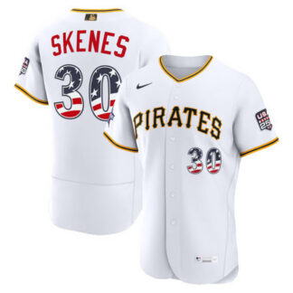Men's Pittsburgh Pirates #30 Paul Skenes Nike White 2026 All-Star Edition Stars & Stripes Authentic Jersey