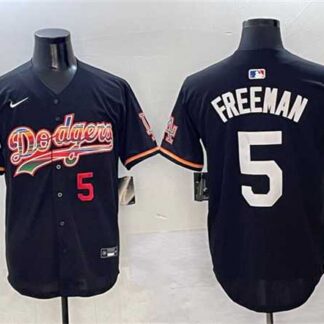 Men's Los Angeles Dodgers #5 Freddie Freeman Black Mexico Limited Stitched Jersey