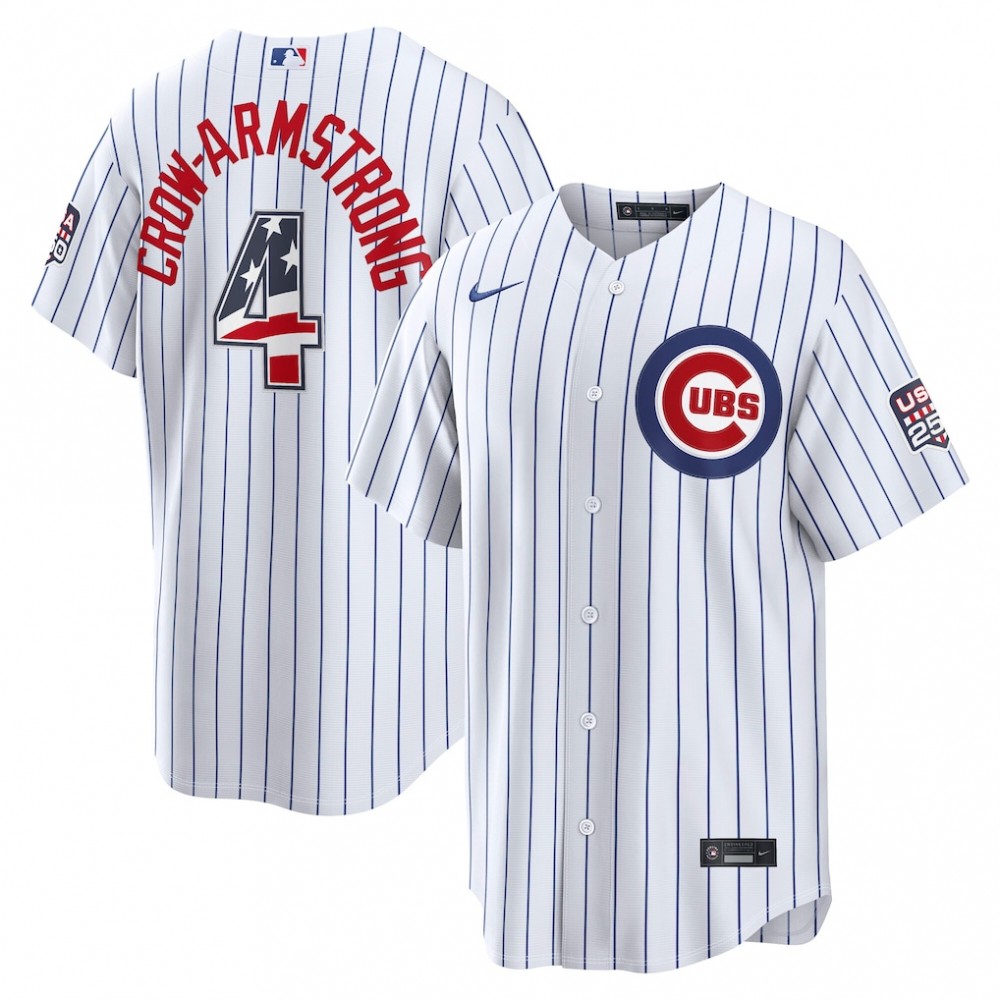 Pete Crow-Armstrong Chicago Cubs Nike USA 250 Fourth of July Home Stadium Jersey - White