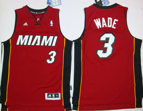 Miami Heat #3 Wade Revolution 30 Red Authentic Jerseys