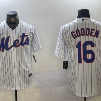 Men's New York Mets #16 Dwight Gooden White Cool Base Stitched Jersey