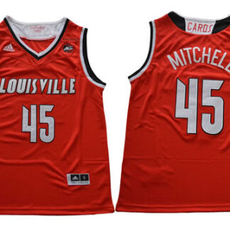 Louisville Cardinals 45 Donovan Mitchell Red College Basketball Jersey