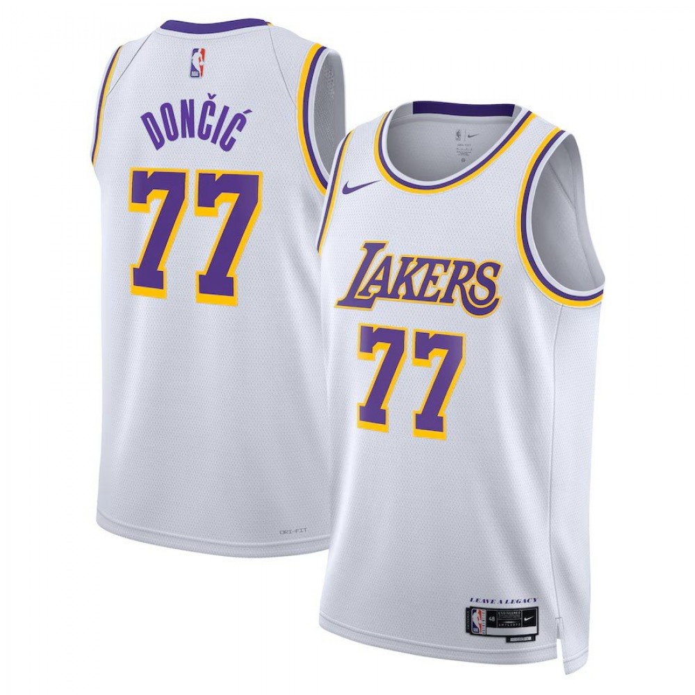 Los Angeles Lakers Unisex Nike Association Edition Swingman Jersey - White - Luka Dončić