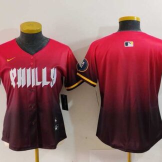 Women's Philadelphia Phillies Blank Red 2024 City Connect Limited Jersey