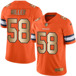 Nike Denver Broncos #58 Von Miller Orange Men’s Stitched NFL Limited Gold Rush Jersey