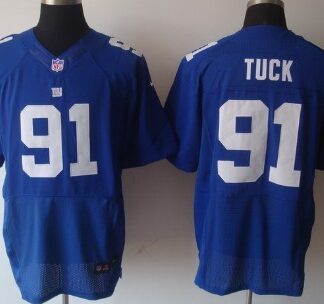 Nike New York Giants #91 Justin Tuck Blue Elite Jersey