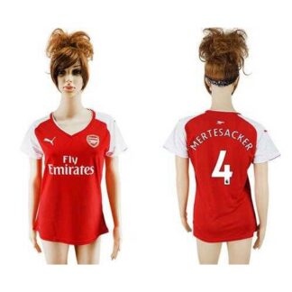 Women’s Arsenal #4 Mertesacker Home Soccer Club Jersey