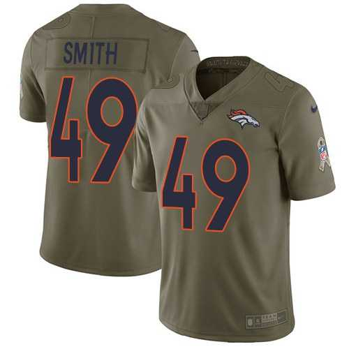 Nike Broncos 49 Dennis Smith Olive Salute To Service Limited Jersey Dzhi
