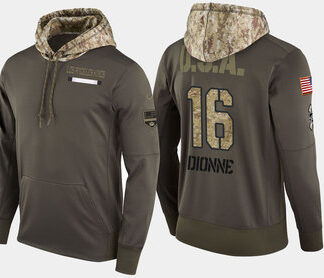 Nike Los Angeles Kings 16 Marcel Dionne Retired Olive Salute To Service Pullover Hoodie