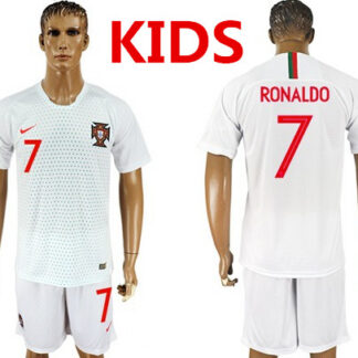 Kids Portugal #7 Ronaldo Away Soccer Country Jersey