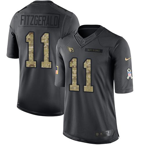 Nike Arizona Cardinals #11 Larry Fitzgerald Black Men’s Stitched NFL Limited 2016 Salute to Service Jersey