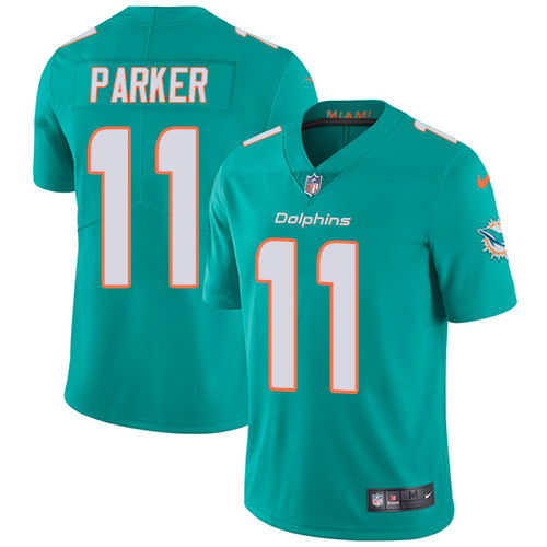 Nike Miami Dolphins #11 DeVante Parker Aqua Green Team Color Youth Stitched NFL Vapor Untouchable Limited Jersey