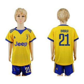 Juventus #21 Dybala Away Kid Soccer Club Jersey
