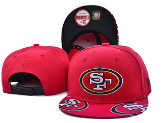 49ers Team Logo Red Adjustable Hat SF