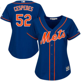 New York Mets #52 Yoenis Cespedes Blue Alternate Women’s Stitched MLB Jersey