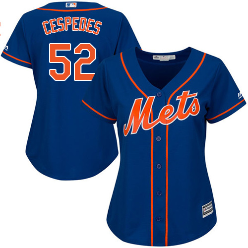New York Mets #52 Yoenis Cespedes Blue Alternate Women’s Stitched MLB Jersey