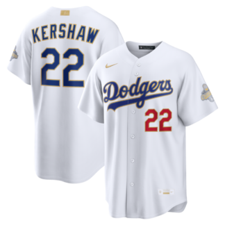 Clayton Kershaw Los Angeles Dodgers Nike 2026 Gold Collection Stadium Jersey - White