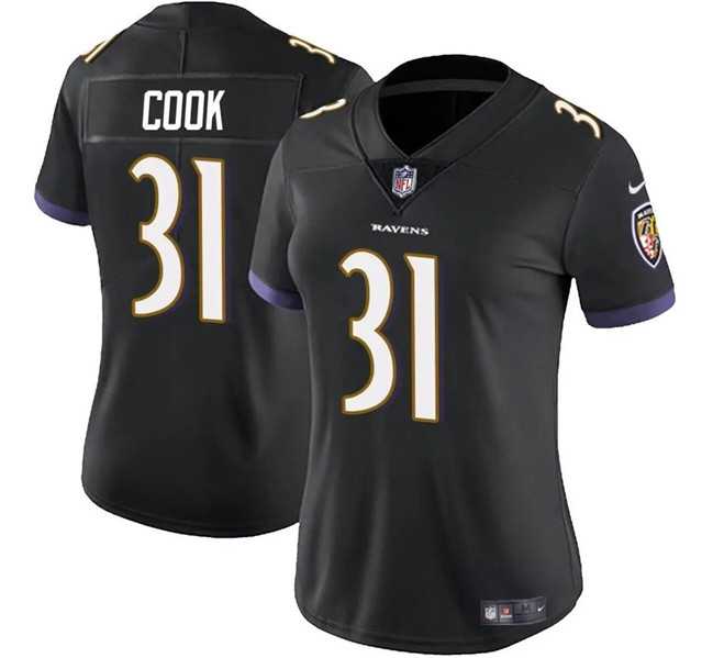 Women's Baltimore Ravens #31 Dalvin Cook Black Stitched Jersey Dzhi