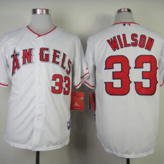 Anaheim Angels #33 C.J. Wilson White Jerseys