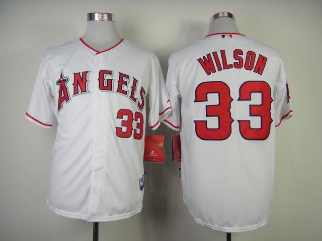 Anaheim Angels #33 C.J. Wilson White Jerseys