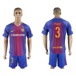 Barcelona #3 Pique Home Soccer Club Jersey