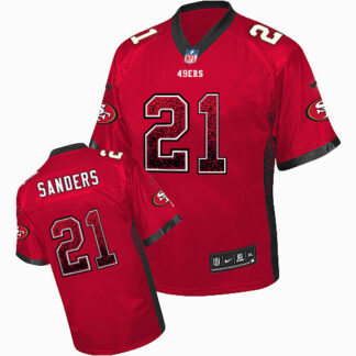 Nike San Francisco 49ers #21 Deion Sanders Red Team Color Men’s Stitched NFL Elite Drift Fashion Jersey