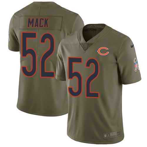 Nike Bears 52 Khalil Mack Olive Salute To Service Limited Jersey Dzhi