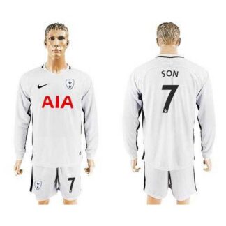 Tottenham Hotspur #7 Son Home Long Sleeves Soccer Club Jersey
